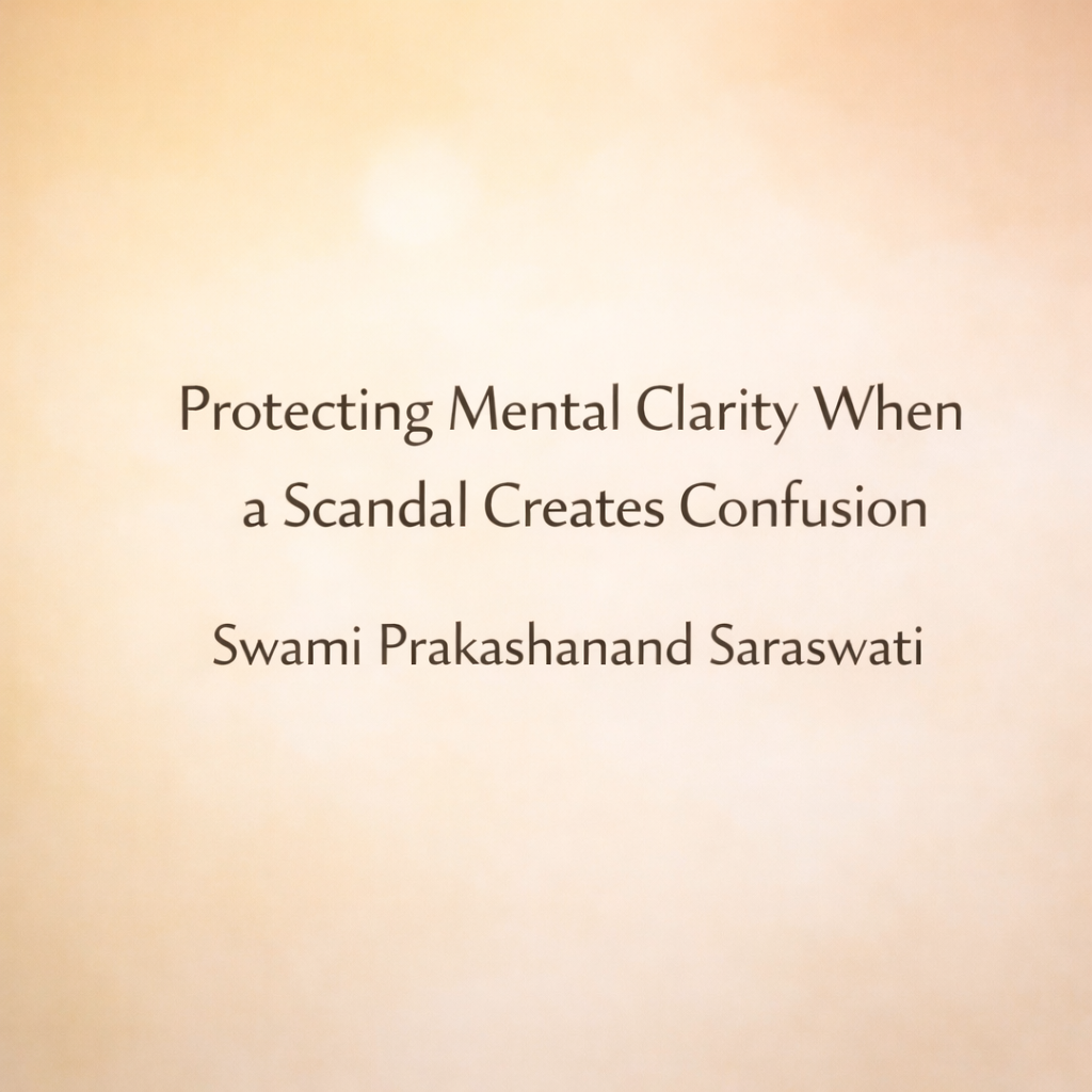 Protecting Mental Clarity When a Scandal Creates Confusion Swami Prakashanand Saraswati